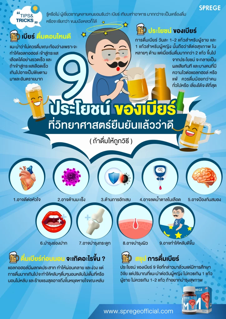 สรุป 9 ประโยชน์ ของเบียร์ งานวิจัยบอกแล้วว่าดี (ถ้าดื่มให้ถูก)